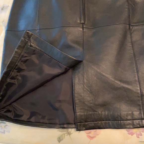 COLDWATER CREEK Black Leather Skirt - Picture 5 of 7